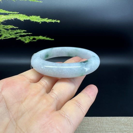 Genuine Burmese Lavender Green Jade Jadeite Bangle Bracelet ( 54.3mm )