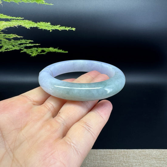 Genuine Burmese Lavender Green Jade Jadeite Bangle Bracelet (54.9mm)