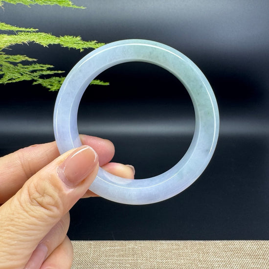 Genuine Burmese Lavender Green Jade Jadeite Bangle Bracelet (54.9mm)