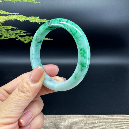 Genuine Burmese Green Jade Jadeite Bangle Bracelet ( 54.3mm )