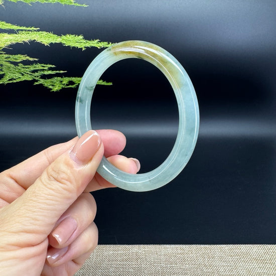 Genuine Burmese Yellow Green Jade Jadeite Bangle Bracelet ( 54mm )