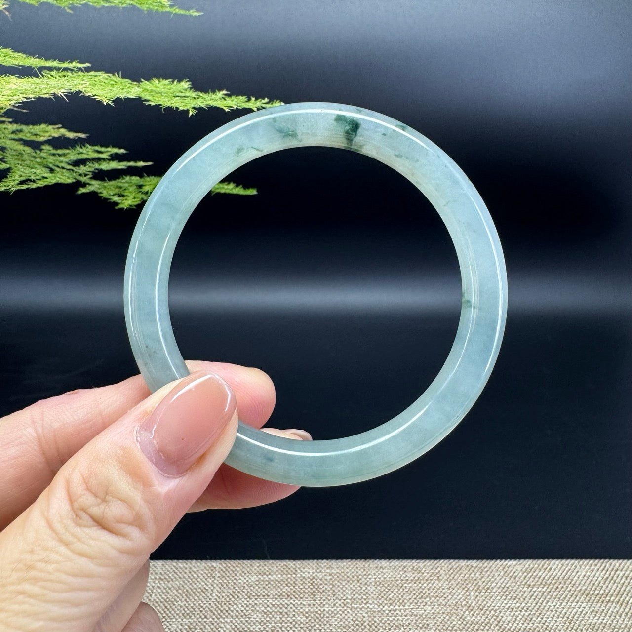 Genuine Burmese Yellow Green Jade Jadeite Bangle Bracelet ( 54mm )
