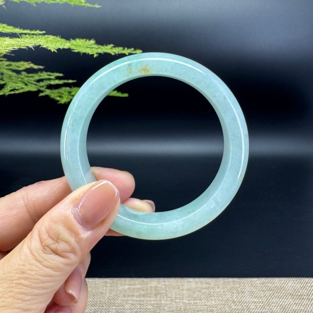Genuine Burmese Green Jade Jadeite Bangle Bracelet ( 54.8mm )