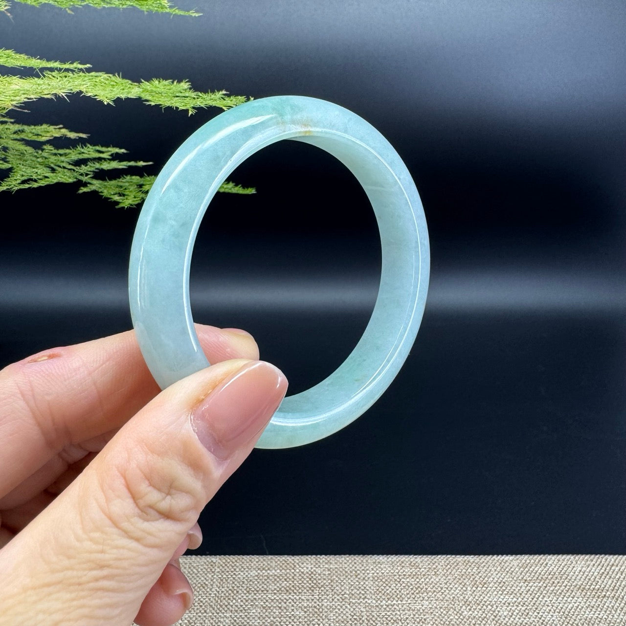 Genuine Burmese Green Jade Jadeite Bangle Bracelet ( 54.8mm )