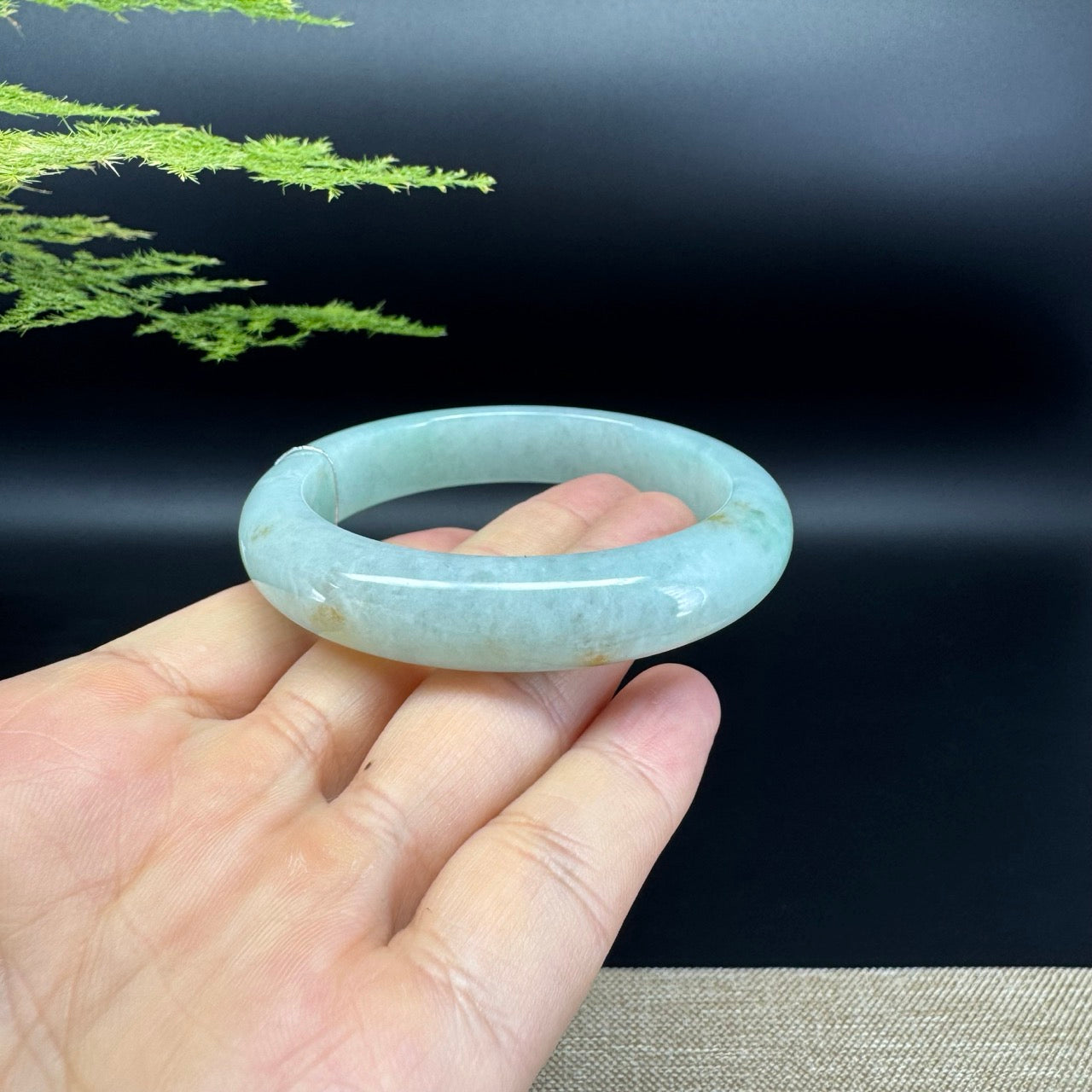 Genuine Burmese Green Jade Jadeite Bangle Bracelet ( 54.8mm )