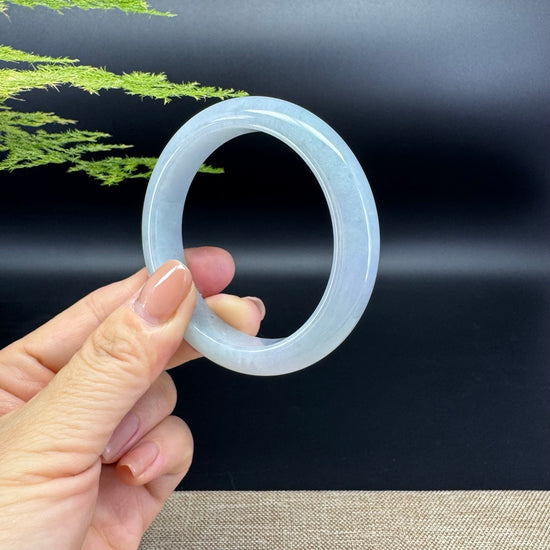 Genuine Burmese Lavender Green Jade Jadeite Bangle Bracelet ( 54.5mm )