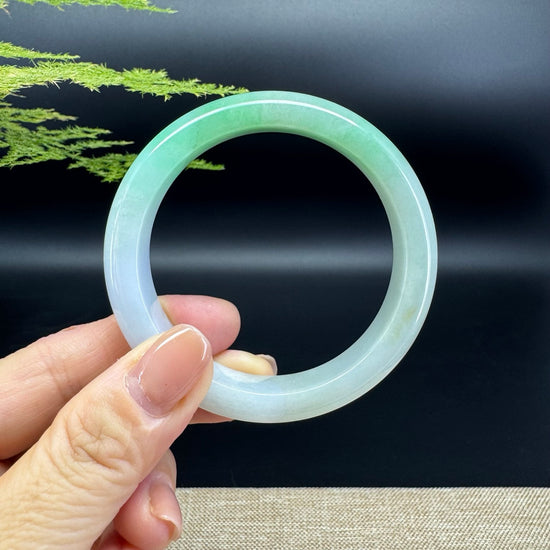 Genuine Burmese Lavender Green Jade Jadeite Bangle Bracelet ( 54.6mm )