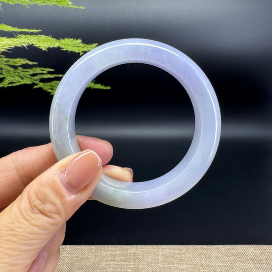 Genuine Burmese Lavender Green Jade Jadeite Bangle Bracelet (54mm)