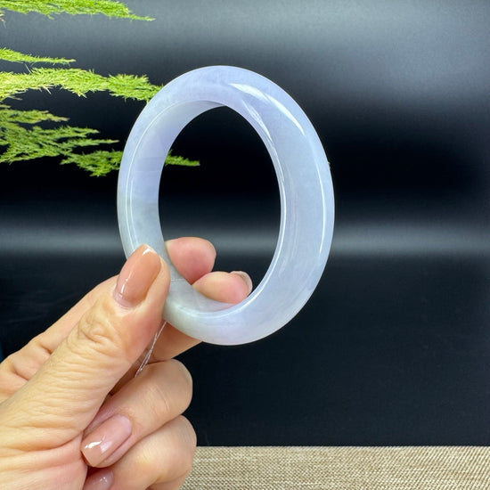 Genuine Burmese Lavender Green Jade Jadeite Bangle Bracelet (54mm)