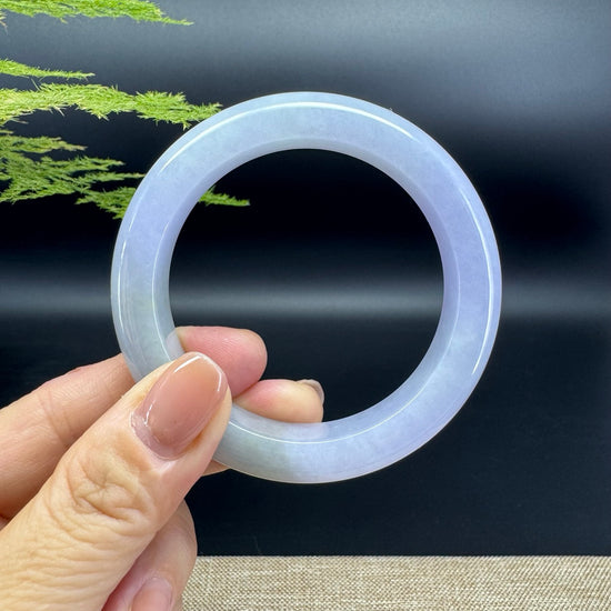 Genuine Burmese Lavender Green Jade Jadeite Bangle Bracelet (54mm)
