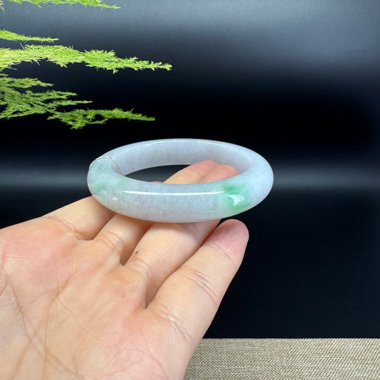 Genuine Burmese Icy Green Jade Jadeite Bangle Bracelet ( 54.3mm )