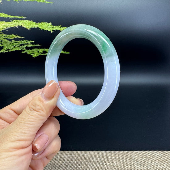 Genuine Burmese Lavender Green Jade Jadeite Bangle Bracelet ( 54.8mm )