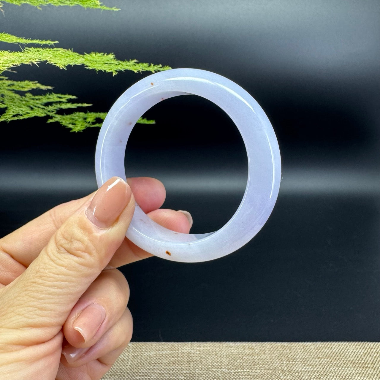 Genuine Burmese Lavender Jade Jadeite Bangle Bracelet ( 54.4*48mm )