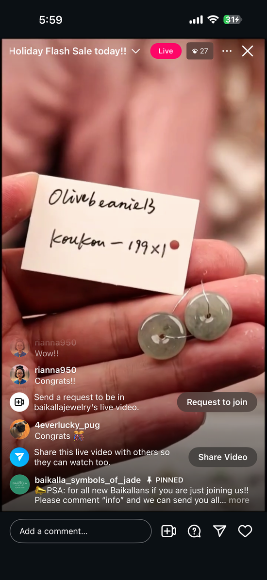 "Live" Baikalla Wuji Kou Kou Pair (11/08/25)