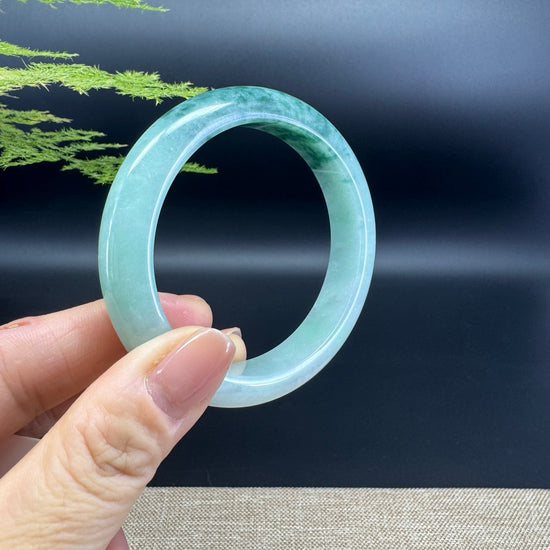 Genuine Burmese Blue Green Jade Jadeite Bangle Bracelet ( 55.1mm )