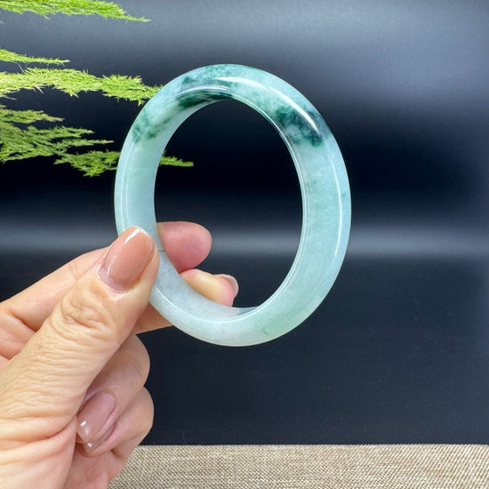 Genuine Burmese Green Jade Jadeite Bangle Bracelet (55.9mm)