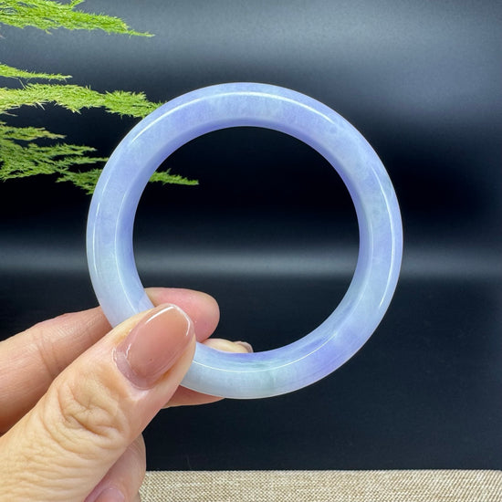 Genuine Burmese Lavender Green Jade Jadeite Bangle Bracelet (55mm)