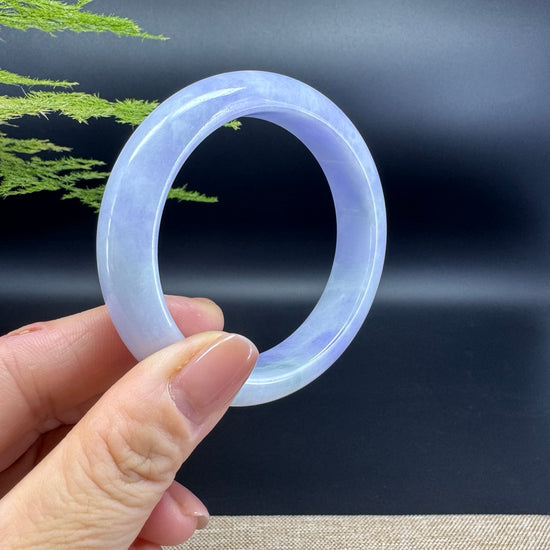 Genuine Burmese Lavender Green Jade Jadeite Bangle Bracelet (55mm)