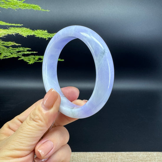 Genuine Burmese Lavender Green Jade Jadeite Bangle Bracelet (55mm)