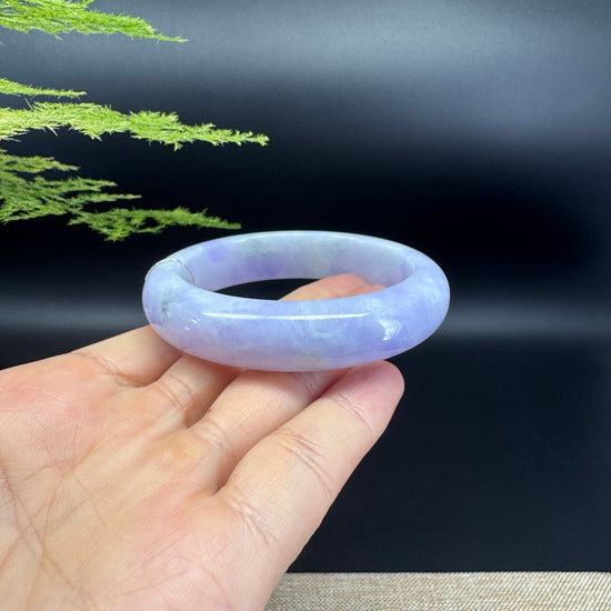 Genuine Burmese Lavender Green Jade Jadeite Bangle Bracelet (55mm)