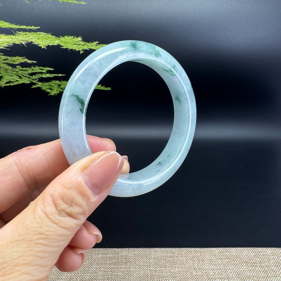 Genuine Burmese Icy Green Jade Jadeite Bangle Bracelet (55.4mm)