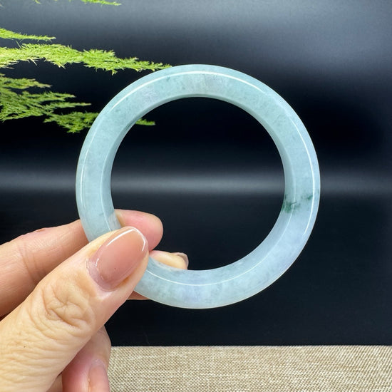 Genuine Burmese Icy Green Jade Jadeite Bangle Bracelet (55.4mm)