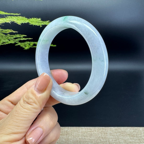 Genuine Burmese Green Jadeite Jade Bangle Bracelet ( 55.4mm )