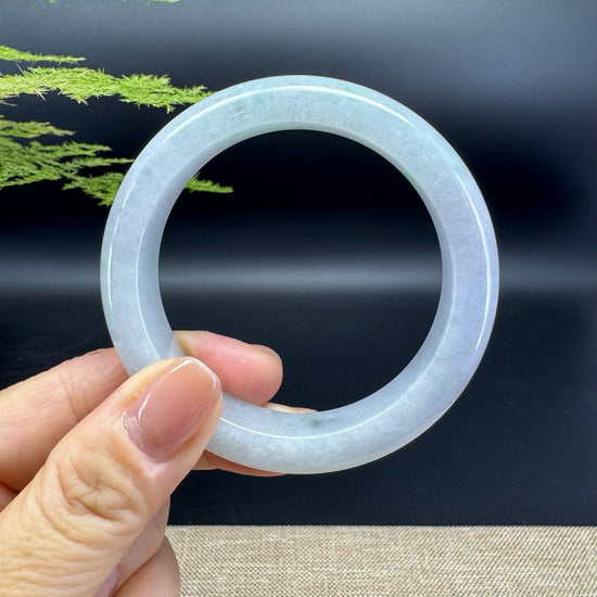 Genuine Burmese Green Jadeite Jade Bangle Bracelet ( 55.4mm )