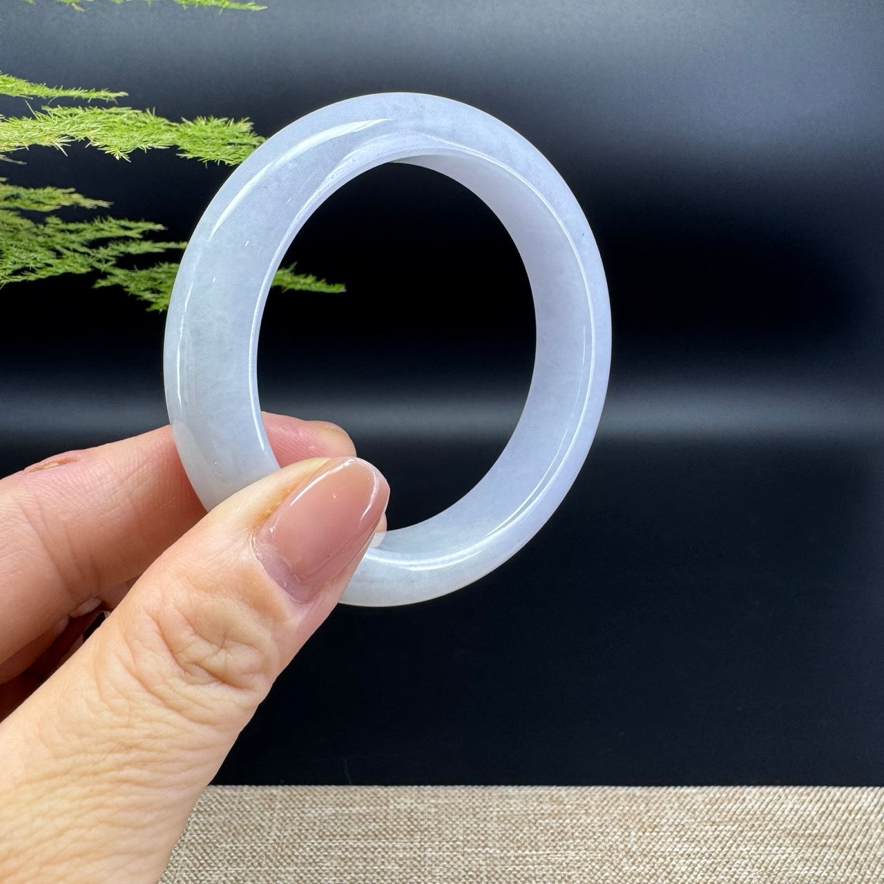 Genuine Burmese Icy Lavender Jade Jadeite Bangle Bracelet (55.1mm)