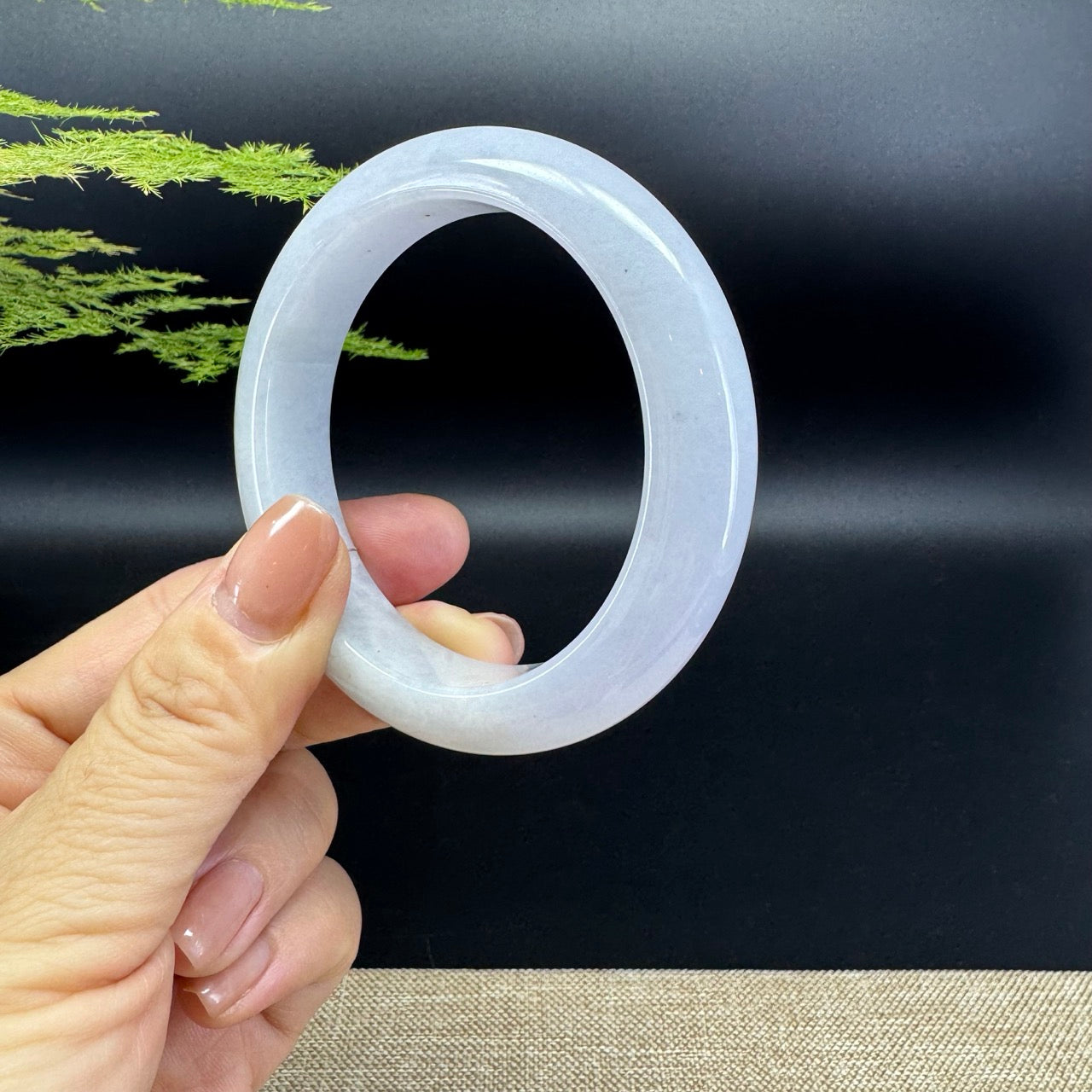 Genuine Burmese Icy Lavender Jade Jadeite Bangle Bracelet (55.1mm)