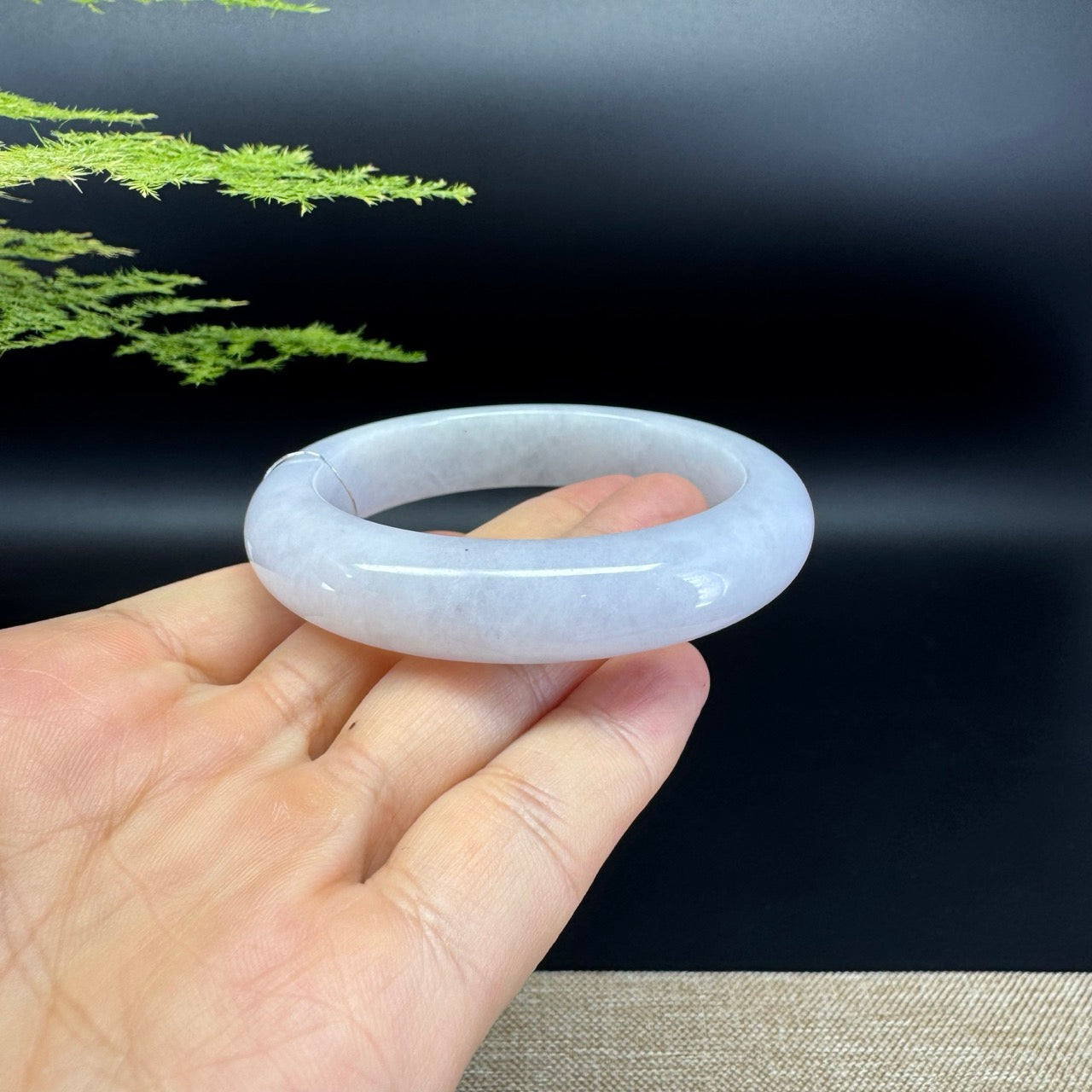Genuine Burmese Icy Lavender Jade Jadeite Bangle Bracelet (55.1mm)
