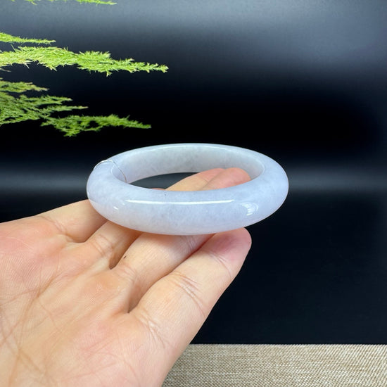 Genuine Burmese Icy Lavender Jade Jadeite Bangle Bracelet (55.1mm)