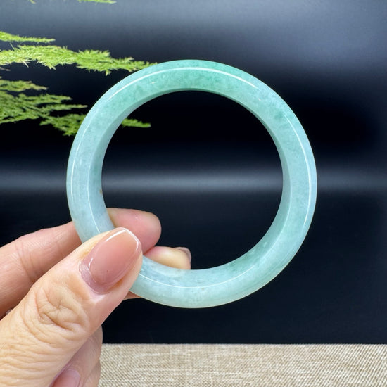Genuine Burmese Apple  Green Jade Jadeite Bangle Bracelet ( 55.8mm )