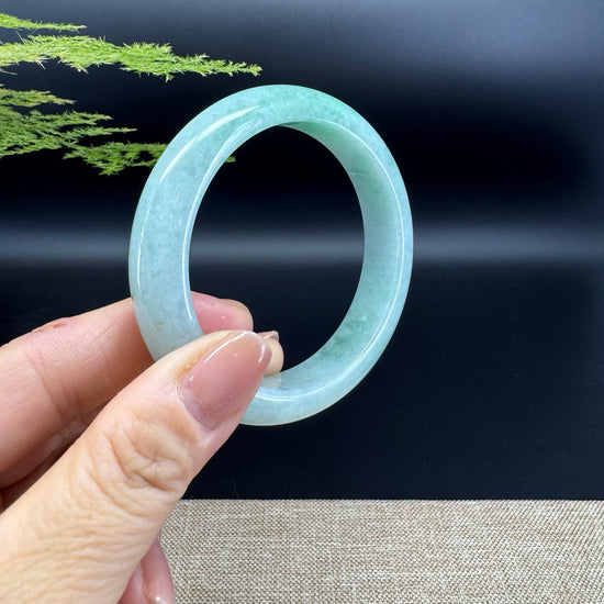 Genuine Burmese Apple  Green Jade Jadeite Bangle Bracelet ( 55.8mm )