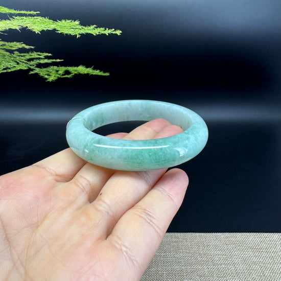 Genuine Burmese Apple  Green Jade Jadeite Bangle Bracelet ( 55.8mm )