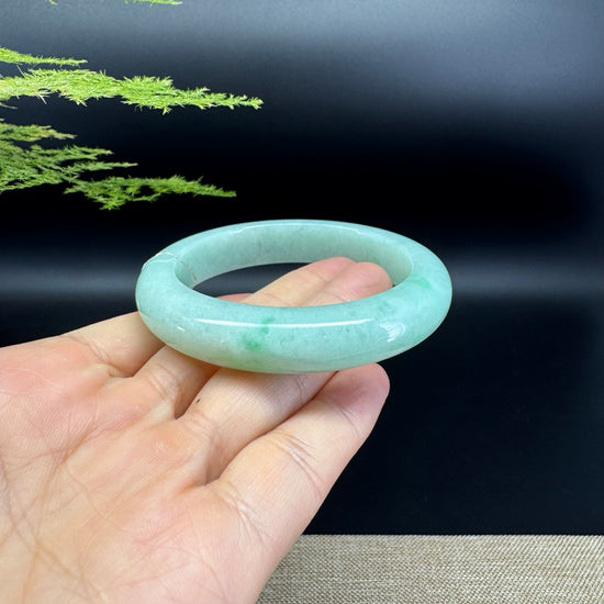 Genuine Burmese Apple Green Jade Jadeite Bangle Bracelet ( 55.3mm )
