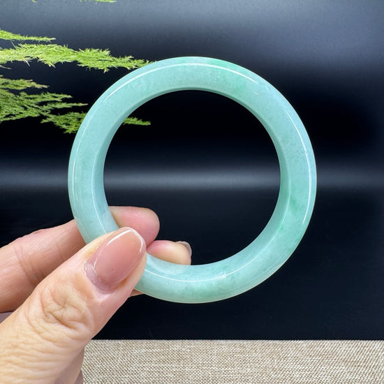 Genuine Burmese Apple Green Jade Jadeite Bangle Bracelet ( 55.3mm )
