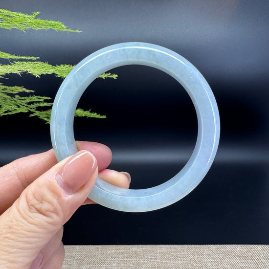 Genuine Burmese Icy Jadeite Jade Bangle Bracelet ( 55.8mm )