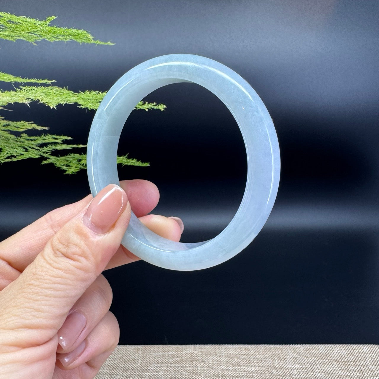 Genuine Burmese Icy Jadeite Jade Bangle Bracelet ( 55.8mm )