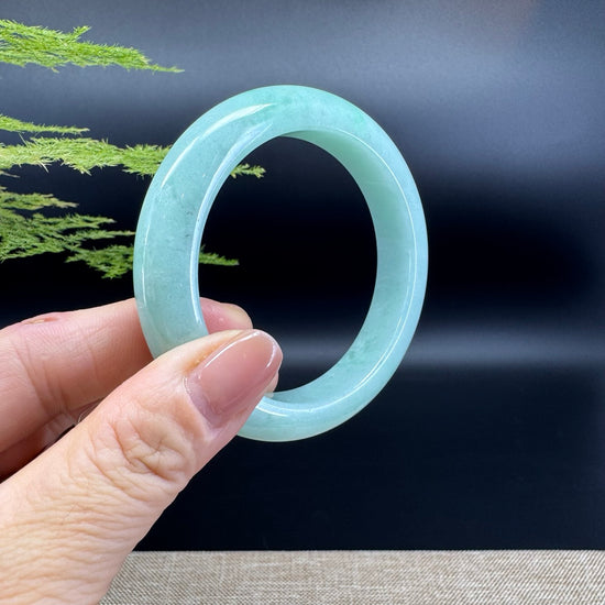 Genuine Burmese Apple Green Jade Jadeite Bangle Bracelet ( 55.3mm )