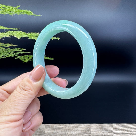 Genuine Burmese Apple Green Jade Jadeite Bangle Bracelet ( 55.3mm )
