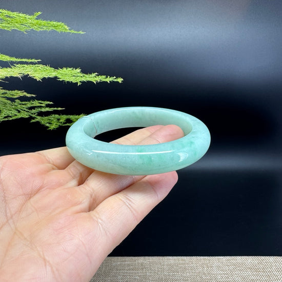 Genuine Burmese Apple Green Jade Jadeite Bangle Bracelet ( 55.3mm )