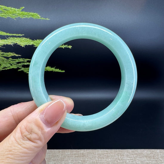 Genuine Burmese Apple Green Jade Jadeite Bangle Bracelet ( 55.3mm )