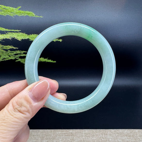 Genuine Burmese Apple Green Jade Jadeite Bangle Bracelet ( 55.9mm )