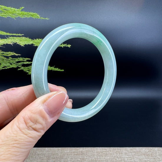 Genuine Burmese Apple Green Jade Jadeite Bangle Bracelet ( 55.9mm )