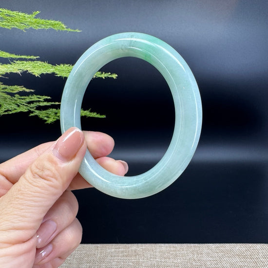 Genuine Burmese Apple Green Jade Jadeite Bangle Bracelet ( 55.9mm )