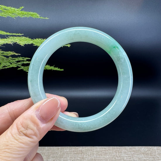 Genuine Burmese Apple Green Jade Jadeite Bangle Bracelet ( 55.9mm )