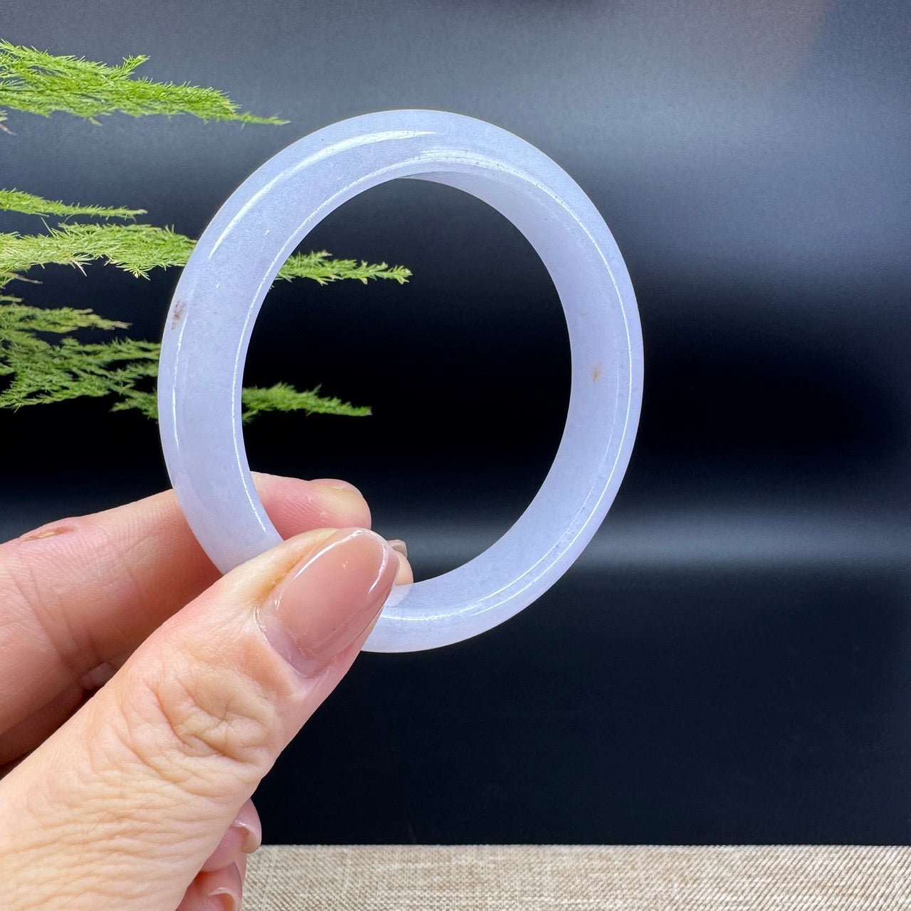 Genuine Burmese Lavender Pink Jade Jadeite Bangle Bracelet ( 55.9mm )