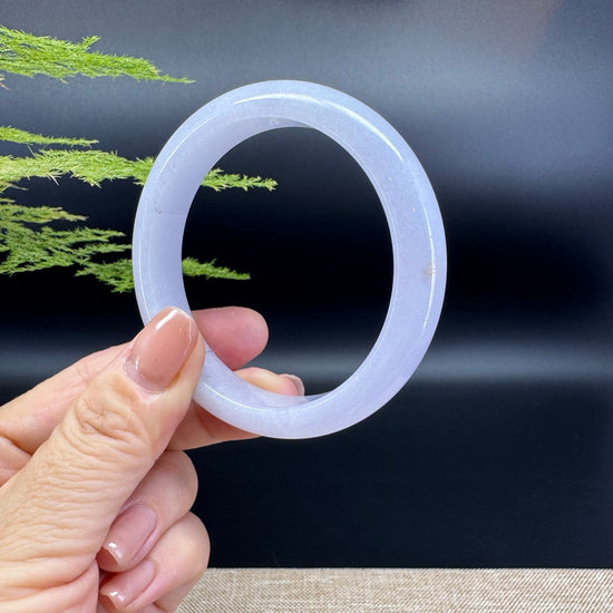 Genuine Burmese Lavender Pink Jade Jadeite Bangle Bracelet ( 55.9mm )