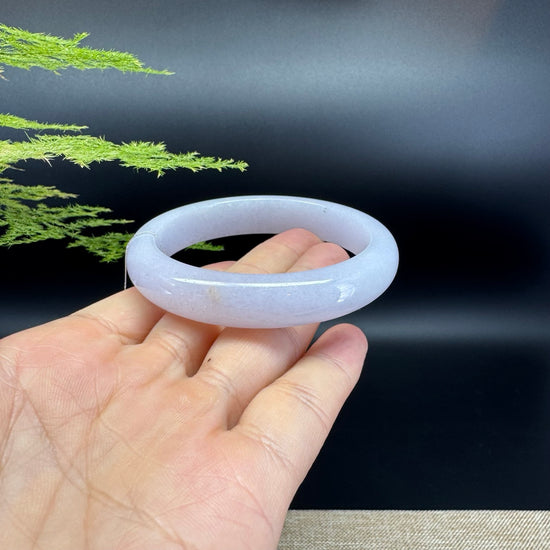 Genuine Burmese Lavender Pink Jade Jadeite Bangle Bracelet ( 55.9mm )